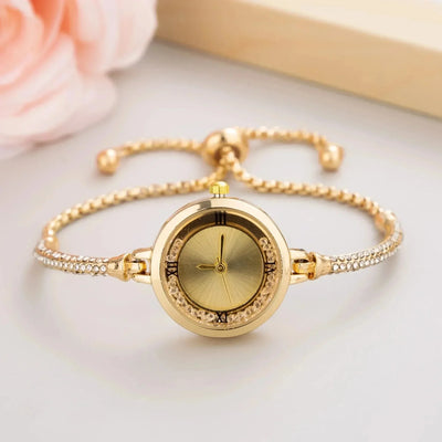 Refined Bracelet Wristwatch With Tiny Dial Charm Detail