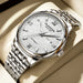 Automatic Mechanical Wristwatch with Calendar Display - White Steel