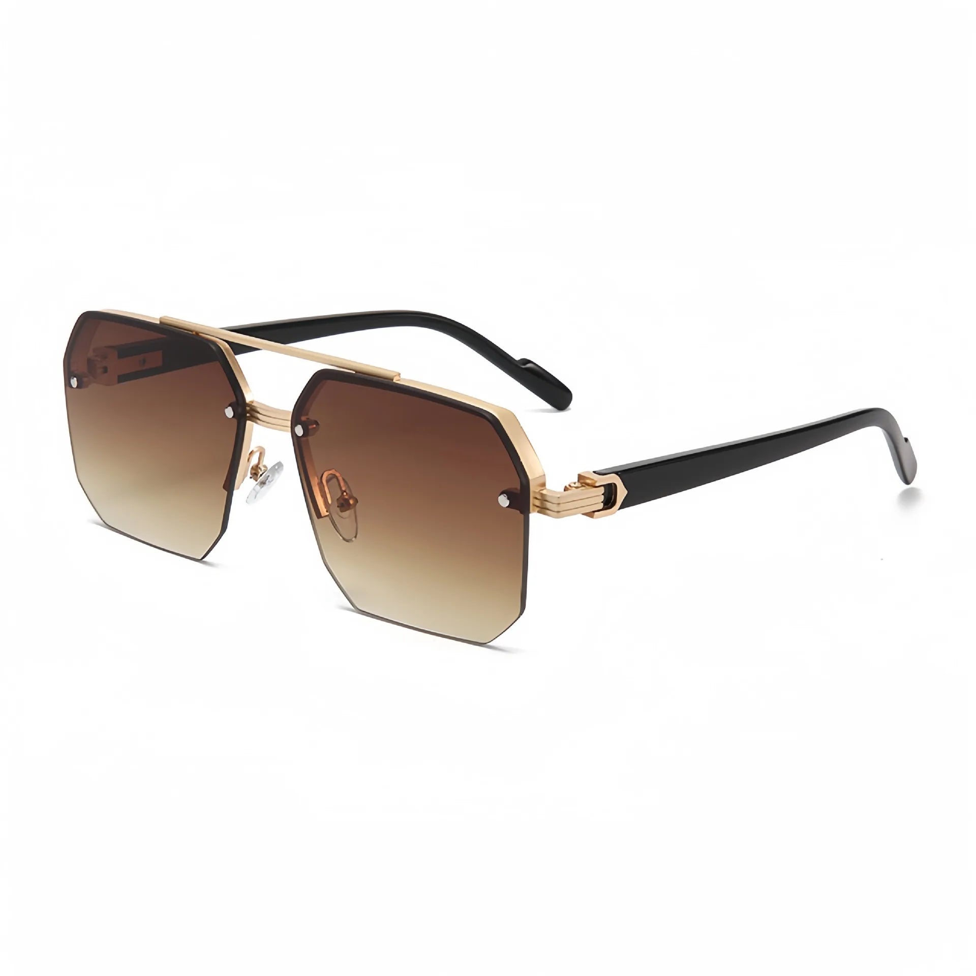 Sunglasses Rimless Square Double Bridge Gradient UV400