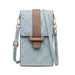 Crossbody Handbag With Petal Plaid Pattern And Strap - Sky Blue