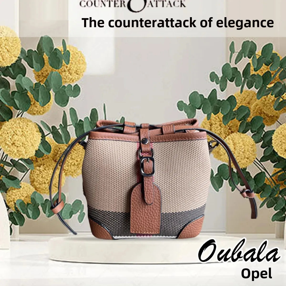 Buckle Satchel With Crossbody Strap And Contrast Trim