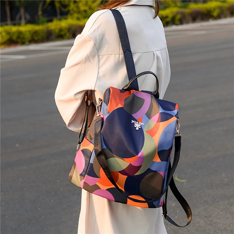 Geometric Pattern Anti Theft Backpack for Travel