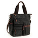 Shoulder Bag with Multiple Pockets for Documents - Grey Black