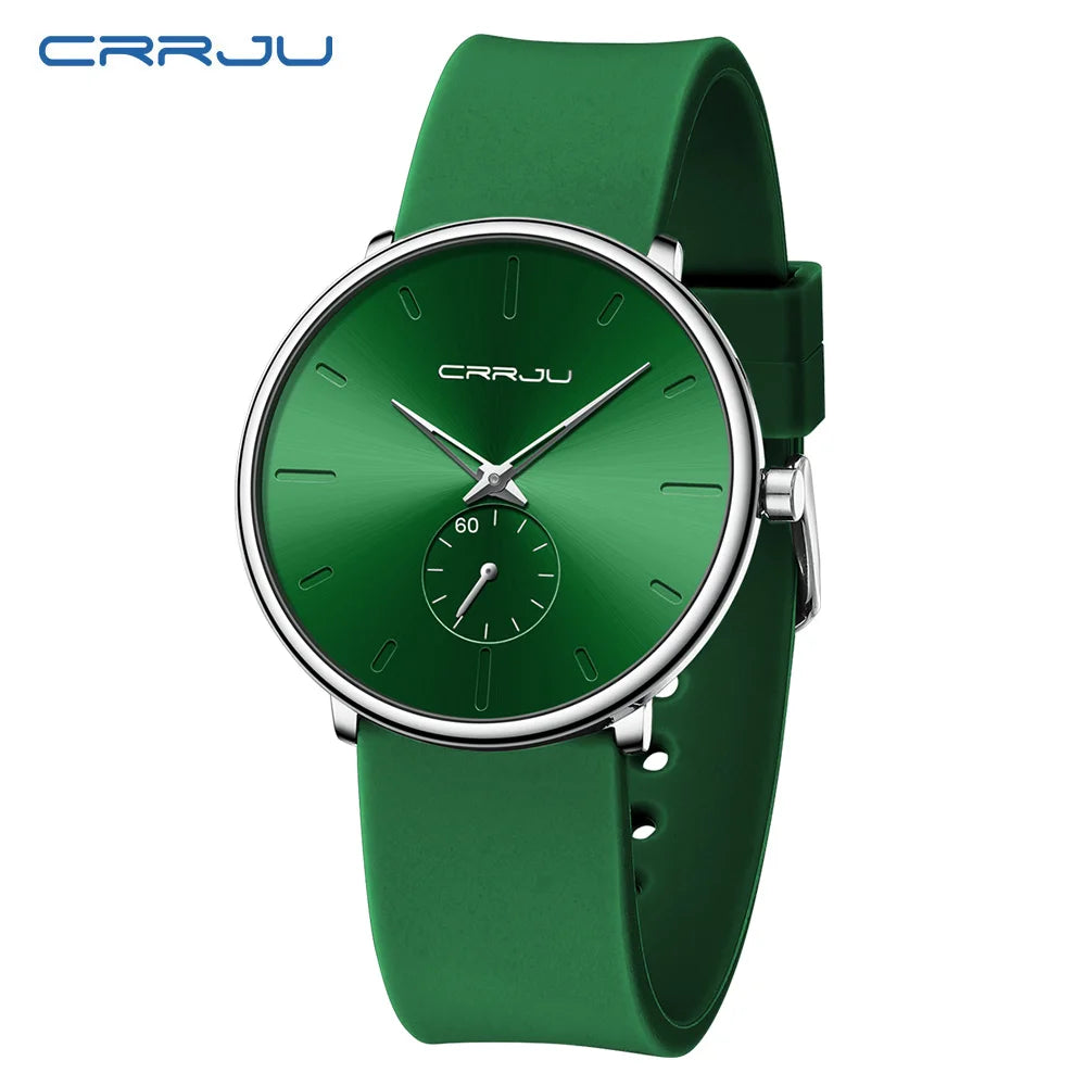 Elegant Round Quartz Watch With Sub Second Dial Aura