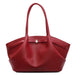 Elegant Lychee Pattern Shoulder Handbag Large Capacity - Red