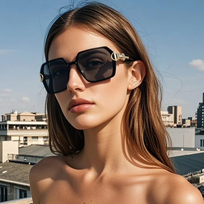 Sunglasses Polarized Square Frame with Gradient Lenses - WO2MEN