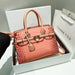 Crocodile Pattern City Satchel with Refined Structure - Pink