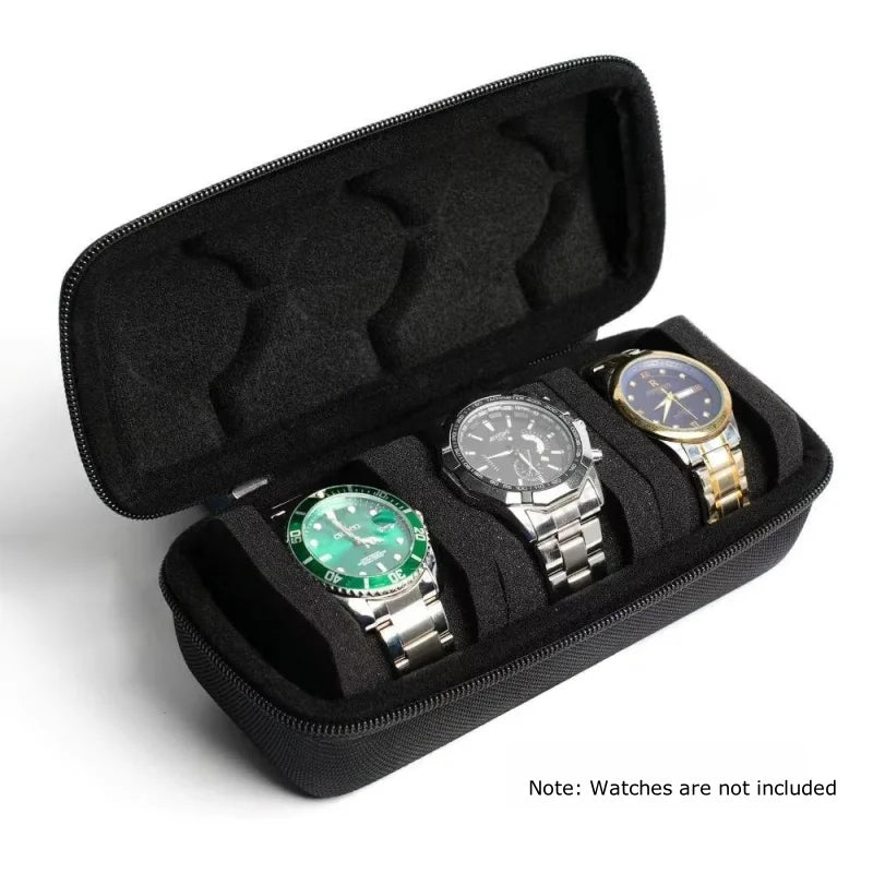Three Slot Travel Case for Watches and Accessories