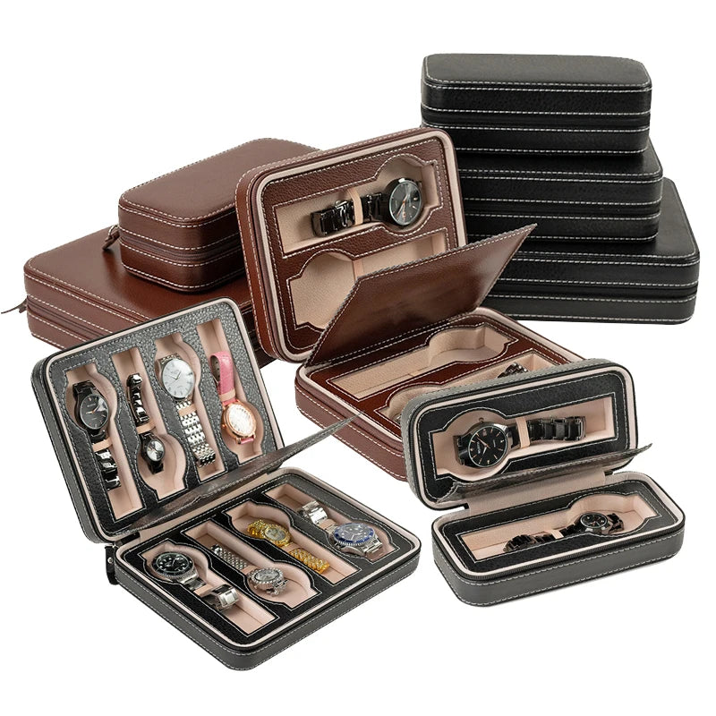 Watch Storage Box Leatherette with Zipper