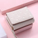 Zipper Wallet with Embroidered Pattern Card Slots - Beige
