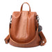 Anti Theft Backpack with Large Capacity Pockets - PU Brown