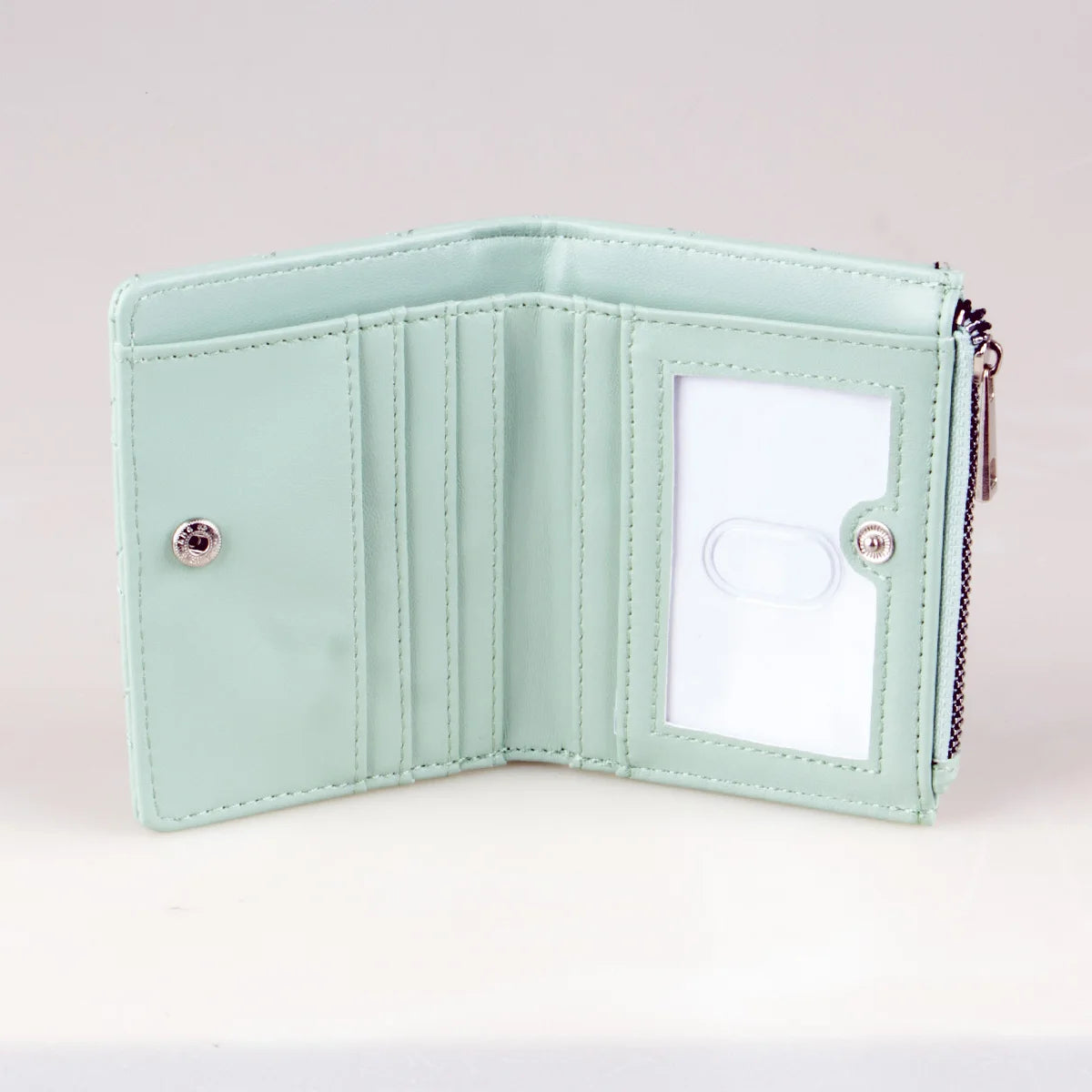 Quilted Wallet Twofold with Jewel Accent Card Holder - WO2MEN