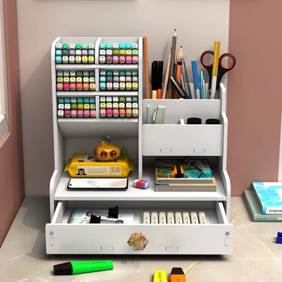 Graceful Desk Organizer With Multi Drawers And Tray