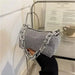 Rhinestone Cascade Bucket Bag With Crystal Chain Detail - Silver