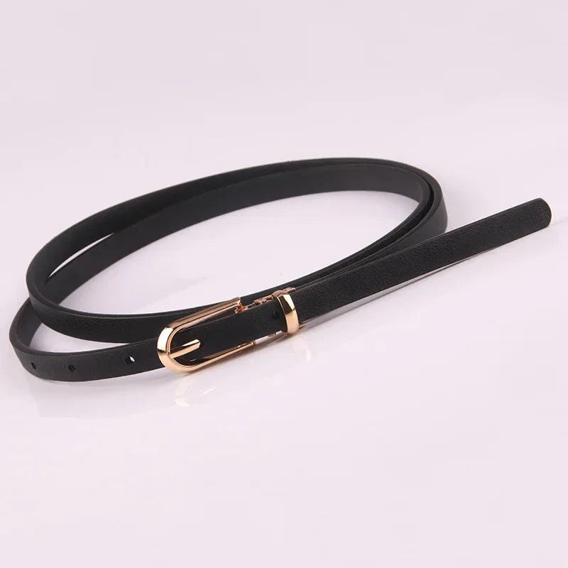 Premium Slim Belt with Pin Buckle for Dress Coat - Black