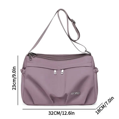 Waterproof Crossbody Tote With Spacious Pocket Layout