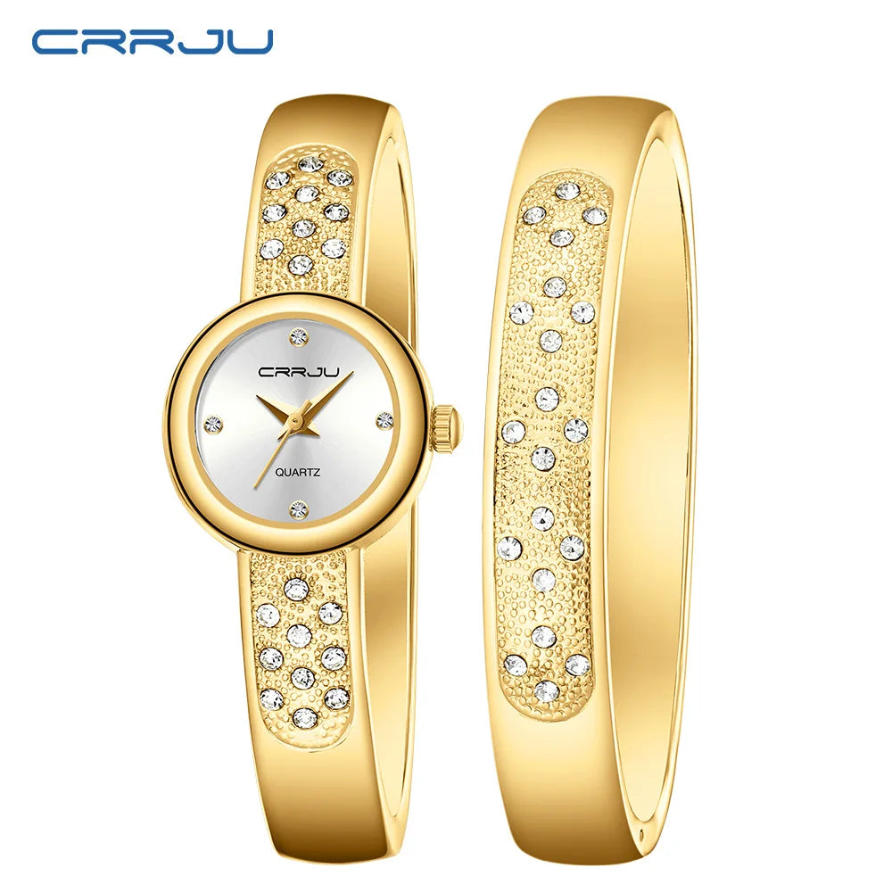Elegance Quartz Watch With Diamond Dial And Bracelet