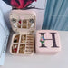 Jewellery Box with Travel Case and Alphabet Print - H