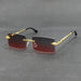 Sunglasses Rimless Rectangle with Ornate Temples - Lenses Colour 3