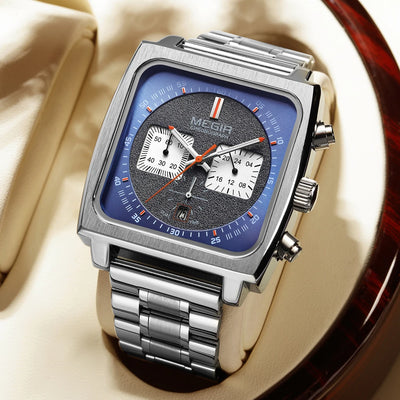 Square Dial Chronograph Quartz Wristwatch Date