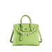 Lock Buckle Pebbled Tote With Structured Silhouette - Avocado Green