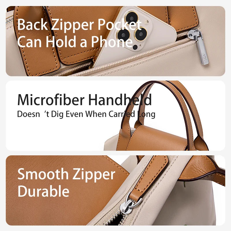 Embroidered Shoulder Bag With Convertible Strap Flair