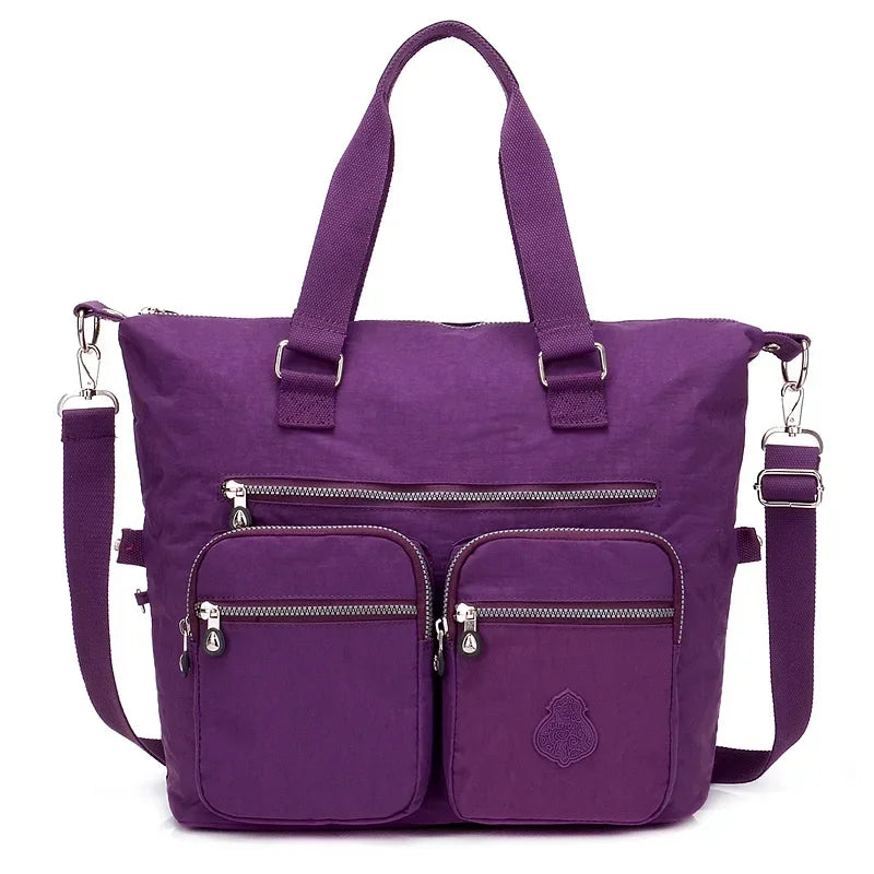 Top Handle Bag with Front Zip Pockets for Daily Use