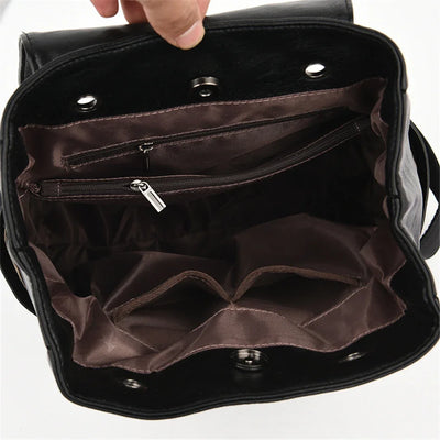 Backpack with Front Buckle Strap And Multiple Pockets