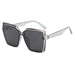 Oversized Square Sunglasses UV400 Protection Retro - Clear Grey