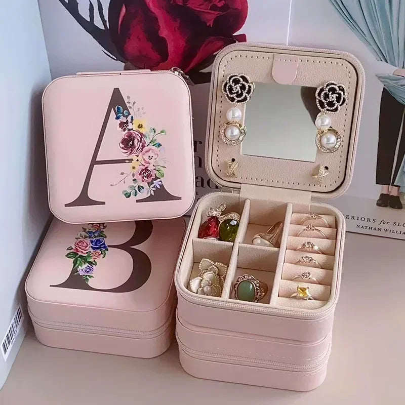 Jewellery Box with Travel Case and Alphabet Print