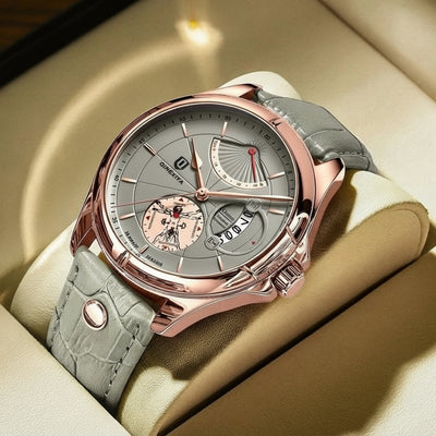 Aurora Meridian Chrono Watch With Leather Strap Premier