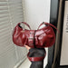 Retro Designer Buckle PU Leather Gothic Armpit Bag - Red