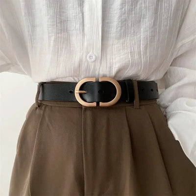 Belt with Double Ring Buckle for Everyday Wear