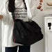 Crossbody Travel Tote Bag with Front Zip Pocket - Black