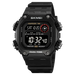Digital Stopwatch Watch with Dual Time Functionality - Black Black