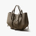 Bucket Bag with Top Handles and Spacious Interior - Grey