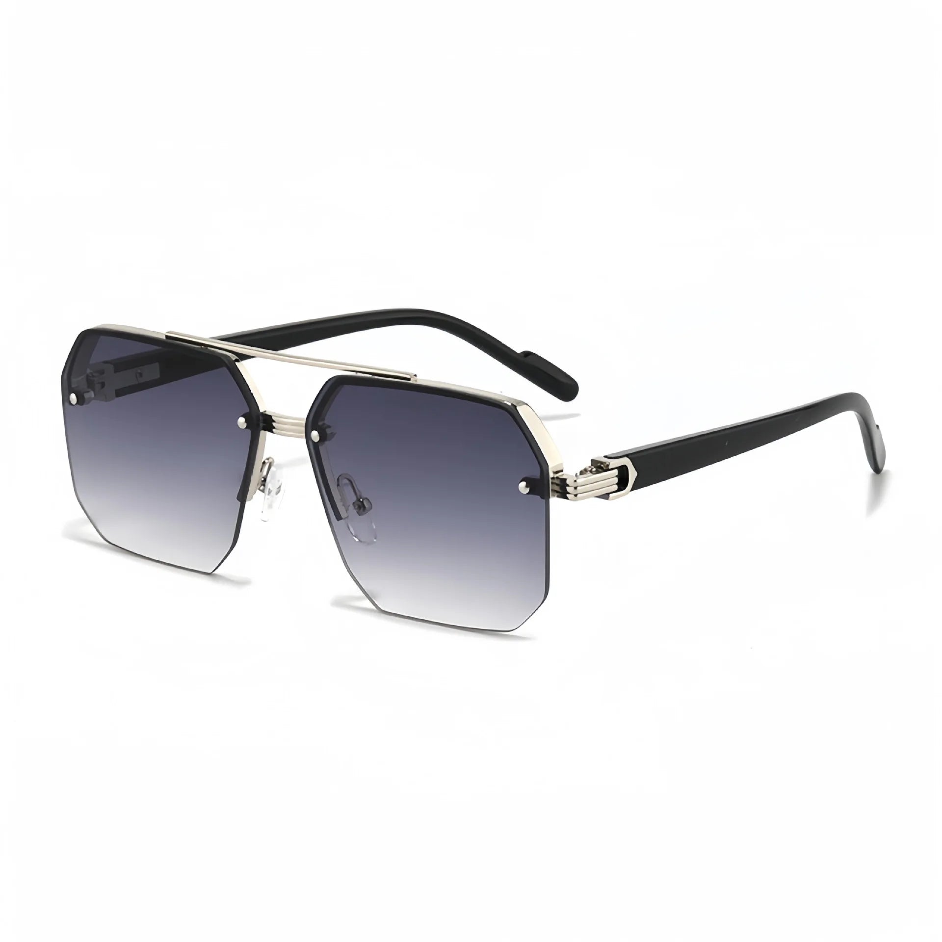 Sunglasses Rimless Square Double Bridge Gradient UV400