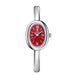 Elegant Oval Bracelet Watch with Roman Numeral Dial - Silvery Red