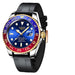 Wristwatch with Luminous Hands And Rotatable Bezel - Red Blue
