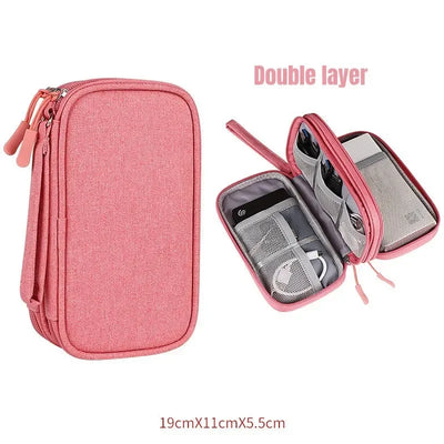Compact Double Layer Travel Cable Organizer Case Elite