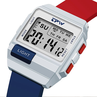 Digital Watch Midsize with Light and Stopwatch