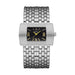 Watch Rectangle Quartz Bracelet for Formal Attire - Silver Black