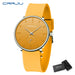 Minimalist Silicone Watch With Subdial And Subtle Shine - Yellow