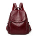 Backpack with Ample Capacity Laptop Interlayer - Wine Red