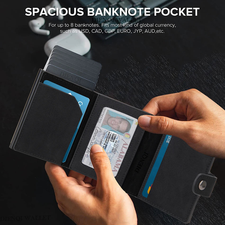 RFID Wallet With Airtag Pocket And Slim Card Holder