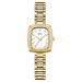 Retro TV Inspired Bracelet Watch Square Case Design - Gold White