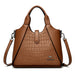 Structured Handbag with Top Handle and Removable Strap - Brown