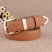 Belt with Pin Buckle Solid Strap - Camel