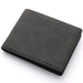Short Wallet with Zipper Closure and Card Holder - Black V2
