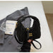 Quilted Wave Crossbody Bag With Delicate Logo Detailing - Black